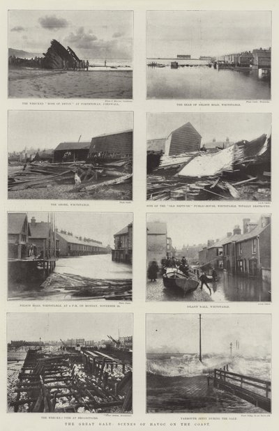 The Great Gale, Scenes of Havoc on the Coast by English Photographer