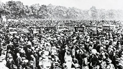 The Great Votes for Women Demonstration in Hyde Park, Sunday, June 12th 1908 by English Photographer