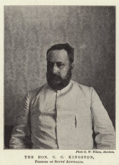 The Honourable C C Kingston, Premier of South Australia by English Photographer