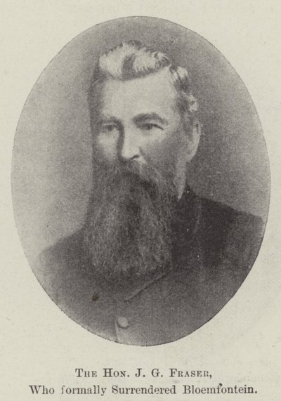 The Honourable J G Fraser, who formally surrendered Bloemfontein by English Photographer