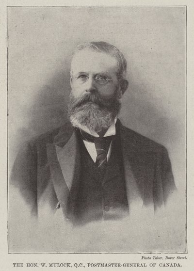 The Honourable W Mulock, QC, Postmaster-General of Canada by English Photographer
