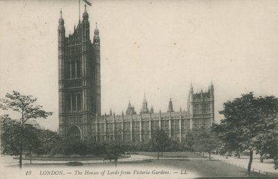 The Houses of Lords from Victoria Gardens, London by English Photographer