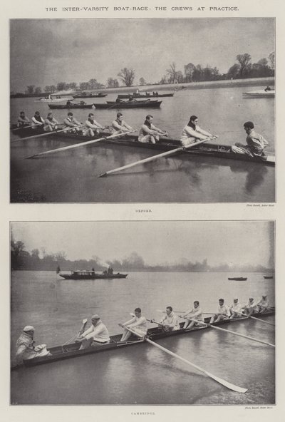 The Inter-Varsity Boat-Race, the Crews at Practice by English Photographer