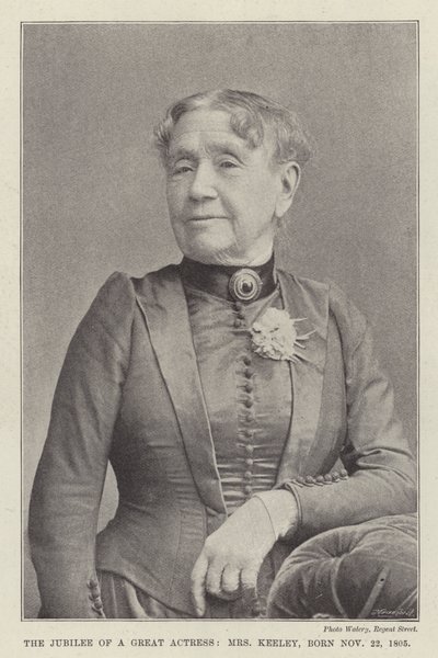 The Jubilee of a Great Actress, Mrs Keeley, Born 22 November 1805 by English Photographer