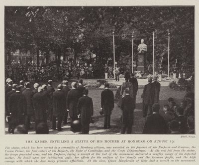 The Kaiser unveiling a Statue of his Mother at Homburg on 19 August by English Photographer