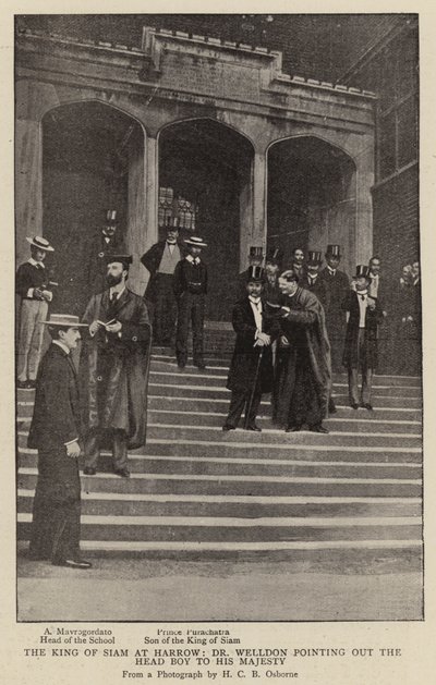 The King of Siam at Harrow, Dr Welldon Pointing Out the Head Boy to His Majesty by English Photographer
