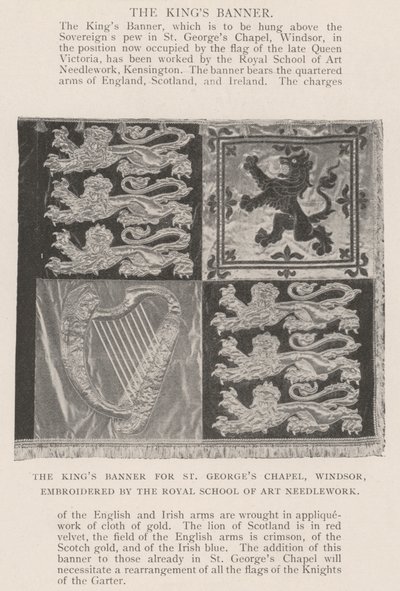 The Kings Banner for St Georges Chapel, Windsor, embroidered by the Royal School of Art Needlework by English Photographer