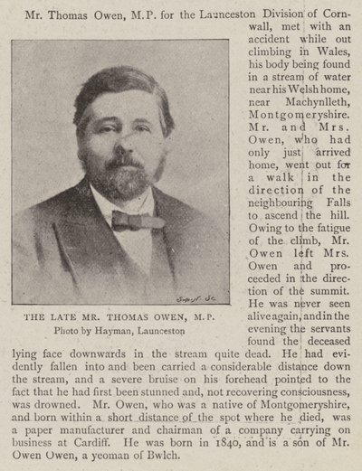 The Late Mr Thomas Owen, MP by English Photographer