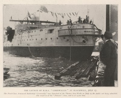 The Launch of HMS Cornwallis at Blackwall, 17 July by English Photographer