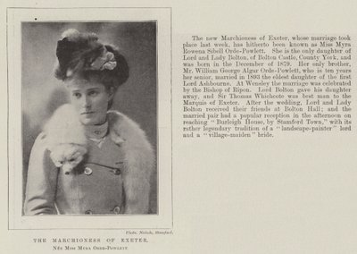 The Marchioness of Exeter, nee Miss Myra Orde-Powlett by English Photographer