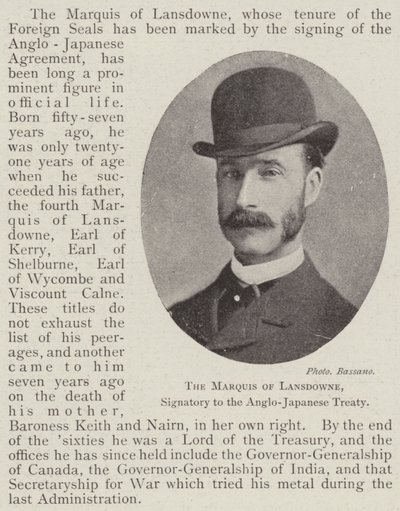 The Marquis of Lansdowne, Signatory to the Anglo-Japanese Treaty by English Photographer