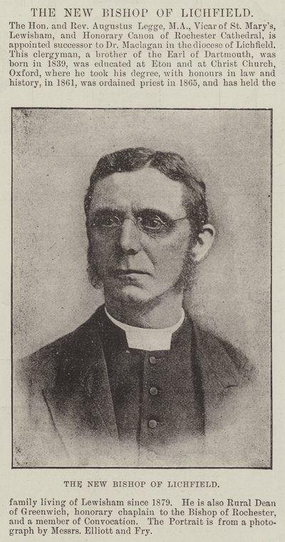The New Bishop of Lichfield by English Photographer