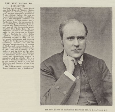 The New Bishop of Rochester, the Very Reverend R T Davidson, DD by English Photographer