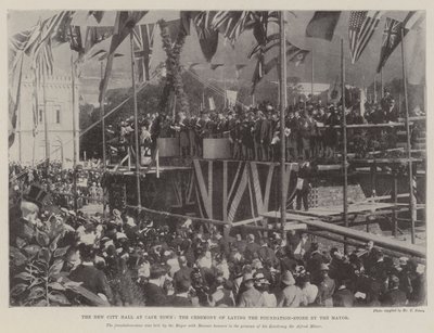 The New City Hall at Cape Town, the Ceremony of Laying the Foundation-Stone by the Mayor by English Photographer
