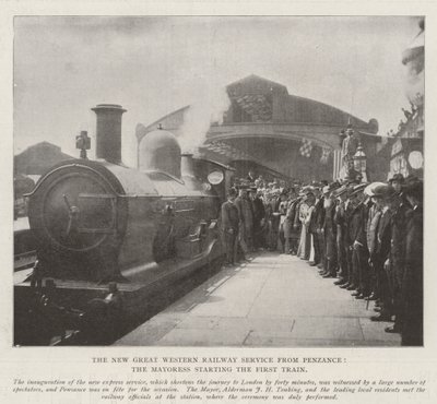 The New Great Western Railway Service from Penzance, the Mayoress starting the First Train by English Photographer