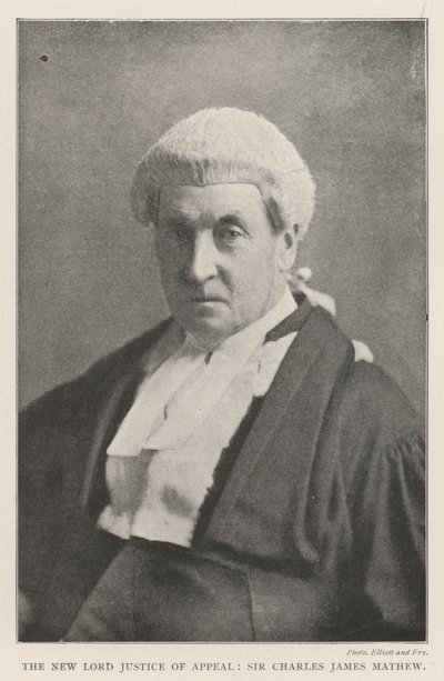 The New Lord Justice of Appeal, Sir Charles James Mathew by English Photographer
