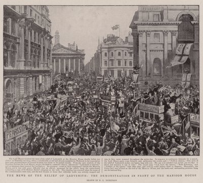 The News of the Relief of Ladysmith, the Demonstration in Front of the Mansion House by English Photographer