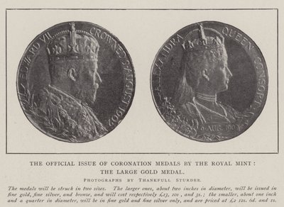 The Official Issue of Coronation Medals by the Royal Mint, the Large Gold Medal by English Photographer