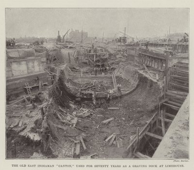 The Old East Indiaman Canton, Used for Seventy Years as a Graving Dock at Limehouse by English Photographer