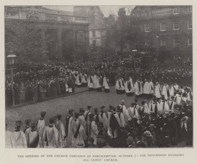 The Opening of the Church Congress at Northampton, 7 October, the Procession Entering All Saints Church by English Photographer