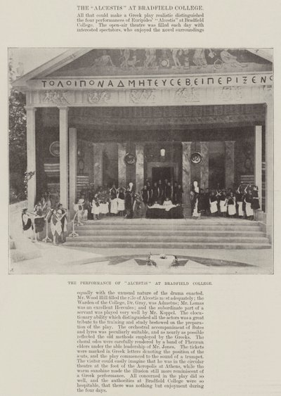 The Performance of Alcestis at Bradfield College by English Photographer
