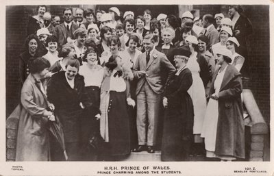 The Prince of Wales (later King Edward VIII), with a group of female students by English Photographer