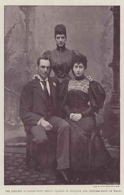 The Princess of Wales with Prince Charles of Denmark and Princess Maud of Wales by English Photographer