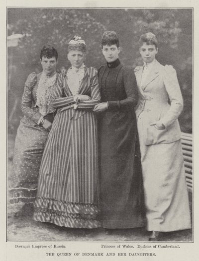 The Queen of Denmark and her Daughters by English Photographer