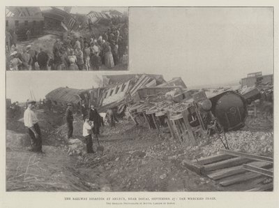 The Railway Disaster at Arleux, Near Douai, 27 September, the Wrecked Train by English Photographer