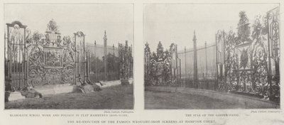 The Re-Erection of the Famous Wrought-Iron Screens at Hampton Court by English Photographer