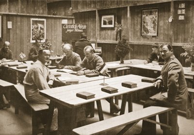 The Reading Room, Handforth, illustration from German Prisoners in Great Britain by English Photographer