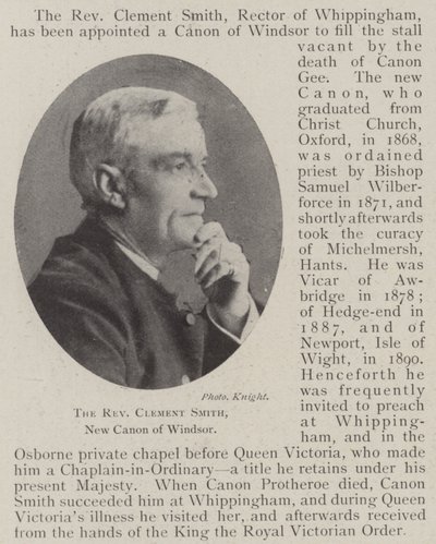 The Reverend Clement Smith, New Canon of Windsor by English Photographer