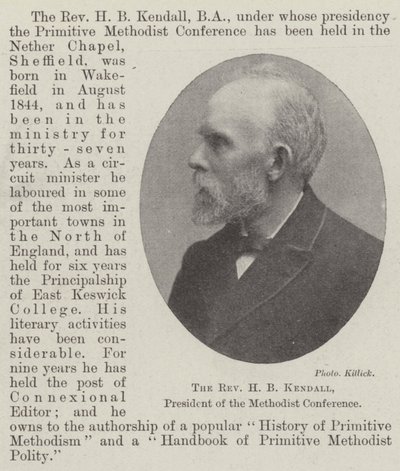 The Reverend H B Kendall, President to the Methodist Conference by English Photographer