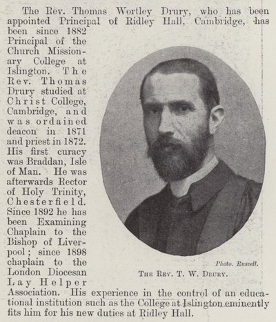 The Reverend T. W. Drury by English Photographer