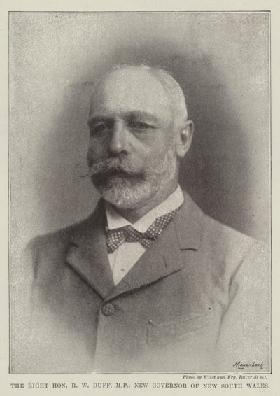 The Right Honourable R W Duff, MP, New Governor of New South Wales by English Photographer