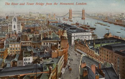 The River and Tower Bridge from the Monument, London by English Photographer