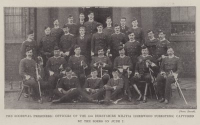 The Roodeval Prisoners, Officers of the 4th Derbyshire Militia (Sherwood Foresters) Captured by the Boers on 7 June by English Photographer
