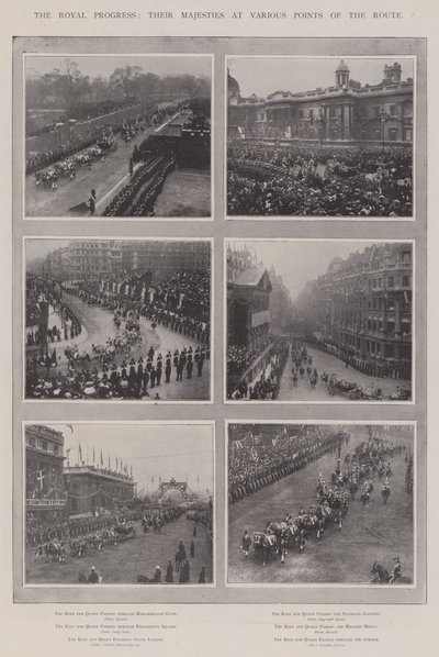The Royal Progress, Their Majesties at Various Points of the Route by English Photographer