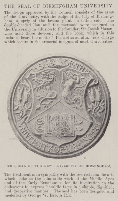 The Seal of the New University of Birmingham by English Photographer