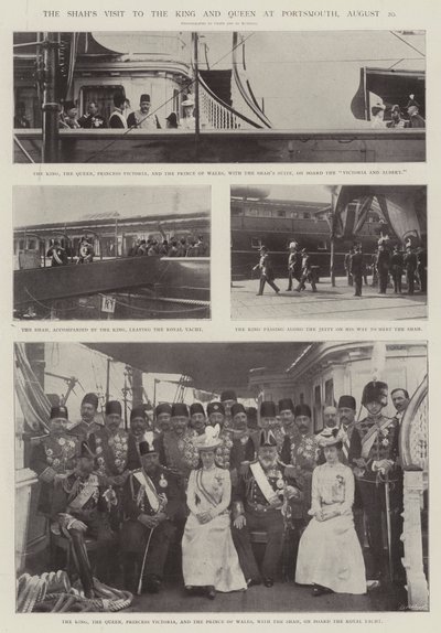 The Shahs Visit to the King and Queen at Portsmouth, 20 August by English Photographer