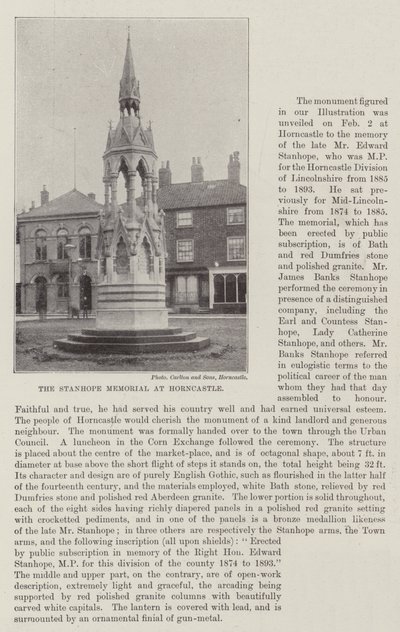 The Stanhope Memorial at Horncastle by English Photographer