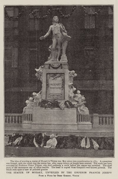 The Statue of Mozart, Unveiled by the Emperor Francis Joseph by English Photographer