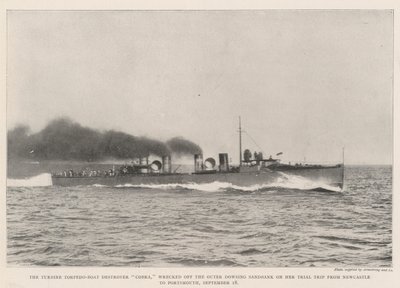 The Turbine Torpedo-Boat Destroyer Cobra, wrecked off the Outer Dowsing Sandbank on her Trial Trip from Newcastle to Portsmouth, 18 September by English Photographer