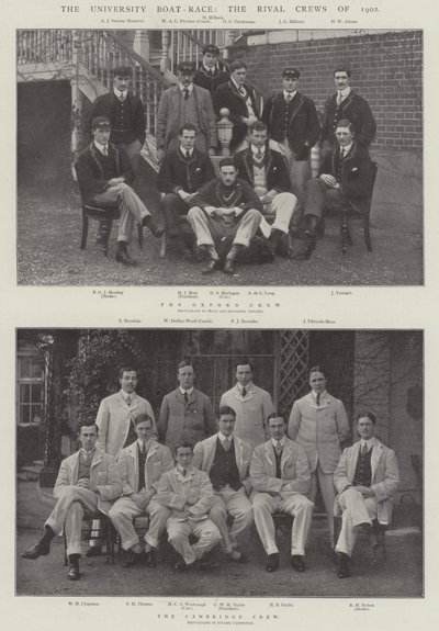 The University Boat-Race, the Rival Crews of 1902 by English Photographer