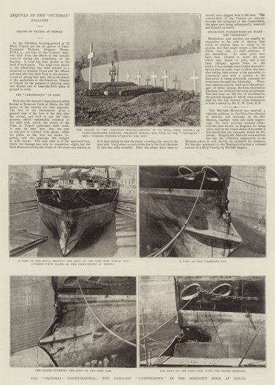 The Victoria Court-Martial, the Damaged Camperdown in the Somerset Dock at Malta by English Photographer