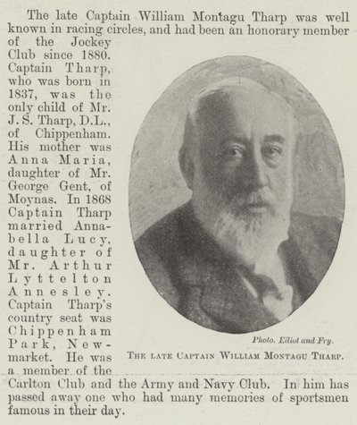 The Late Captain William Montagu Tharp by English Photographer