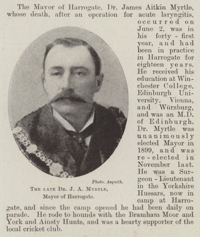 The late Dr J A Myrtle, Mayor of Harrogate by English Photographer