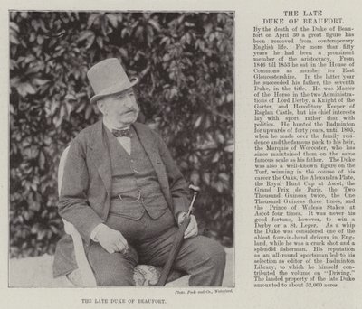 The late Duke of Beaufort by English Photographer