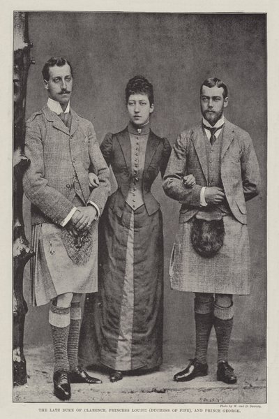 The Late Duke of Clarence, Princess Louise (Duchess of Fife), and Prince George by English Photographer