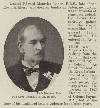 The Late General E M Boxer by English Photographer